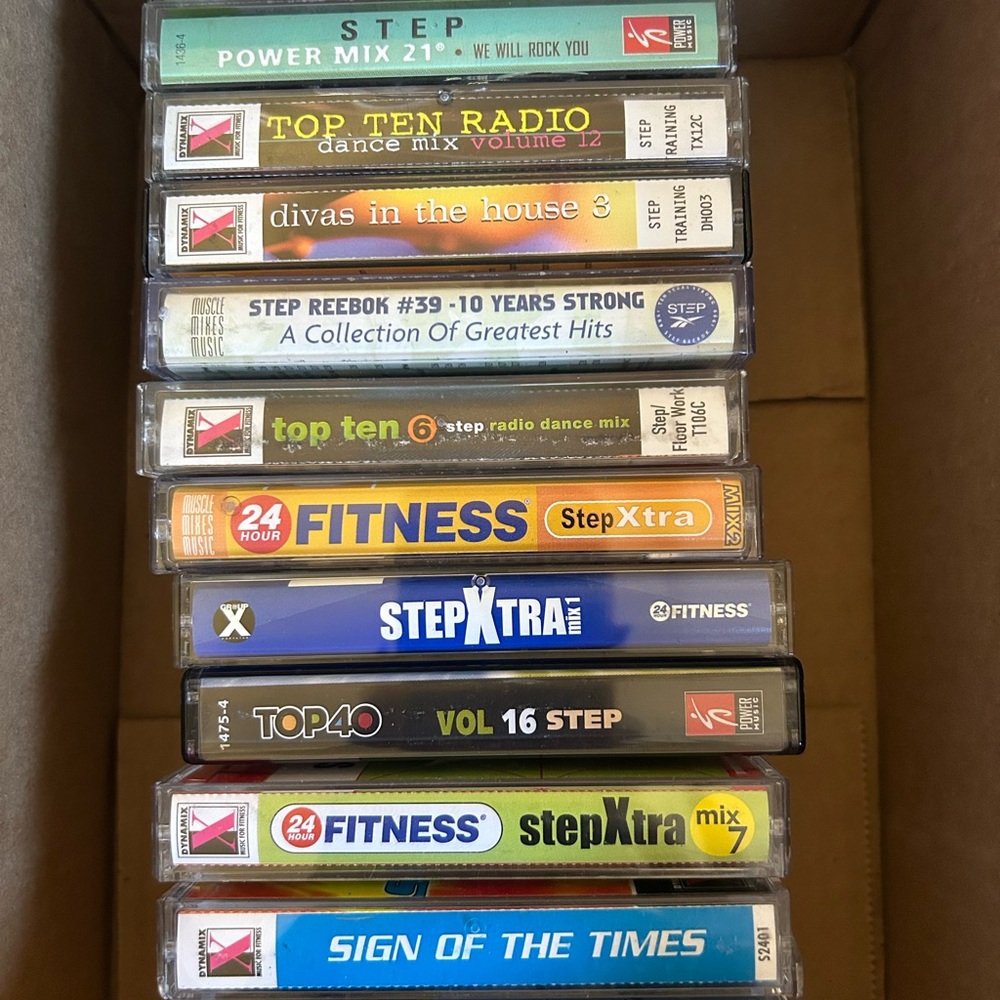 Collection of Fitness and Dance Music Cassettes Tapes Lot of 12